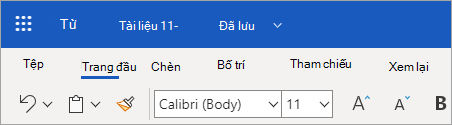 Giao diện ribbon mới.