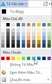 Chọn màu tô văn bản