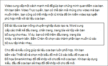 Ví dụ về ba đoạn văn, đoạn văn thứ hai được đặt trong một đường mỏng.