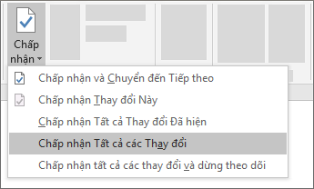 Chấp nhận tất cả thay đổi