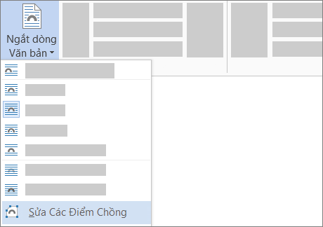 Tùy chọn Chỉnh sửa điểm ngắt dòng cho Ngắt dòng văn bản trên dải băng