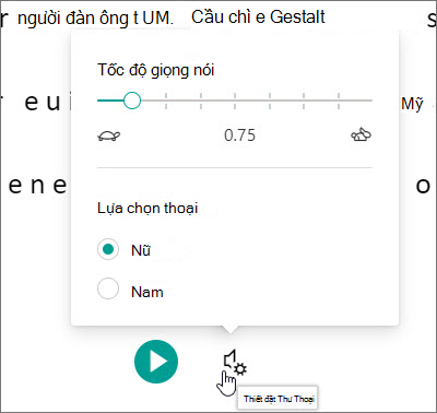 Cài đặt giọng nói của Bộ đọc Tập trung