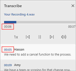 Phần đang phát được tô sáng