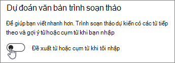 Tắt Đề xuất từ hoặc cụm từ khi tôi nhập