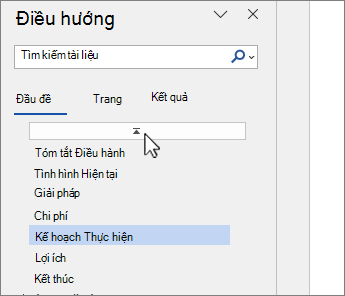 Word ngăn Dẫn hướng ở đầu vùng chọn tài liệu
