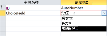 创建选项字段