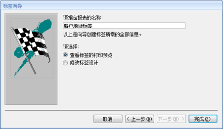 标签向导的最后一页