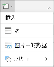 插入图片菜单中的数据