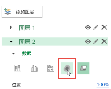 图层窗格中的“热度地图”图标