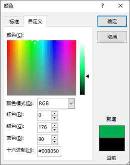 显示自定义颜色