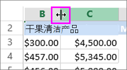 更改列宽