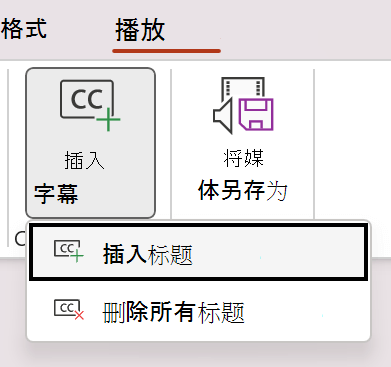 在 PowerPoint 中插入视频的字幕。
