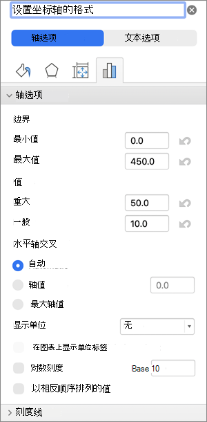 “设置坐标轴格式”对话框的屏幕截图。