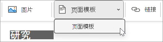 在“插入”选项卡下找到的页面模板