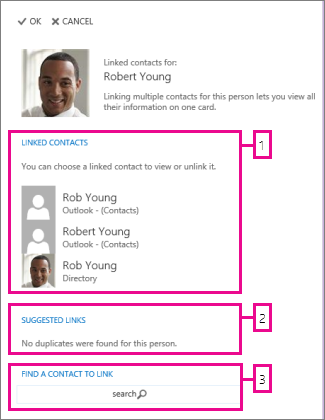 链接的联系人页面