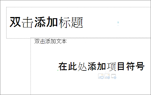 用于显示项目符号工作位置的空标题框和空文本框的图像。