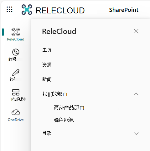 SharePoint 应用栏主网站