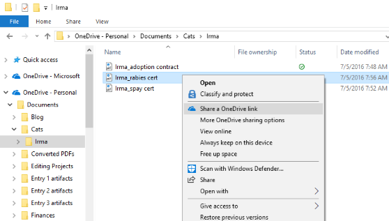 如何在 Windows 10 上通过 Microsoft OneDrive 共享文件