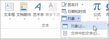 插入对象
