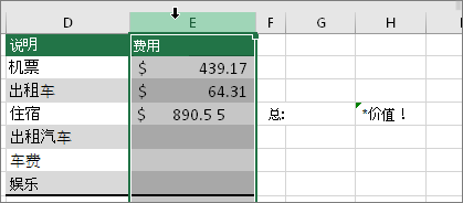 所选列