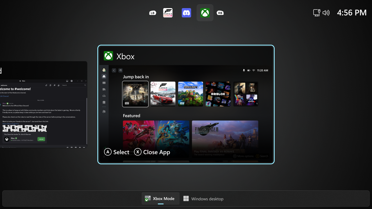 Xbox 模式 TaskView