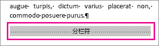 在打开“显示格式”的情况下选择分栏符