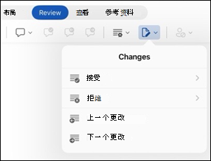 Word for iPad查看更改选项