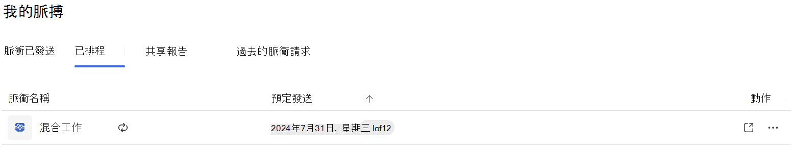 預定的定期混合工作 Pul