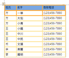 基本表格式控制項版面配置