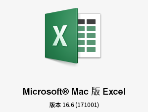 顯示版本 16.6 的 Mac 版 Microsoft Excel