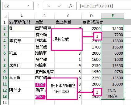 展開陣列公式
