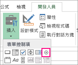 功能區上的選項按鈕控制項