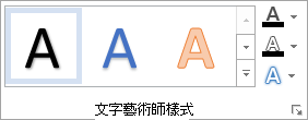 WordArt Styles 群組