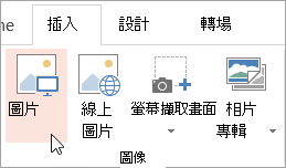 [插入] 索引標籤上的 [圖片] 按鈕