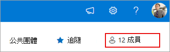 群組成員名單顯示現任成員。