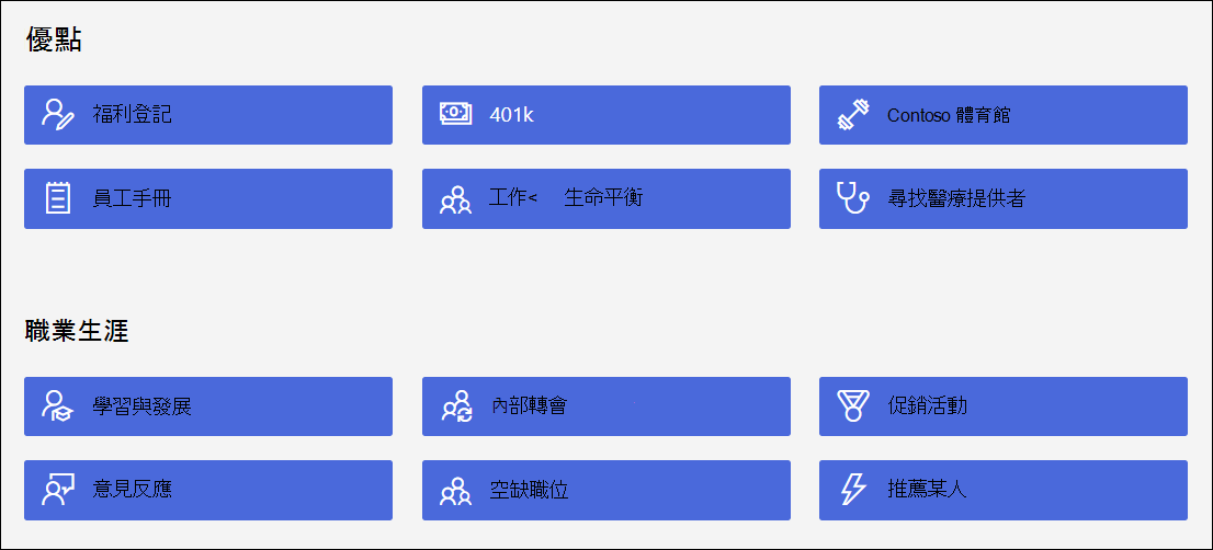 全新快速連結畫面