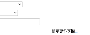 如果你需要在篩選條件中新增一個項目，請選擇「顯示更多欄位」。