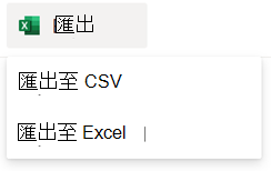 SharePoint 清單的匯出選項。