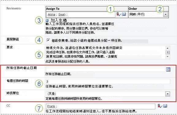 含有編號標註的初始化表單