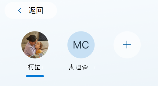 The carousel of family avatars on the identity threat monitoring screen.