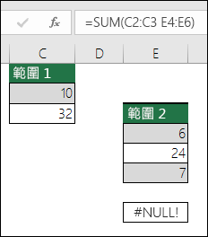 #NULL! 錯誤