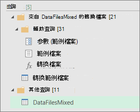 在 [査詢] 窗格中建立的查詢清單