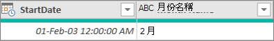新增欄以取得日期的月份名稱