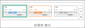[時間表工具] [選項] 索引標籤上的 [時間表樣式]
