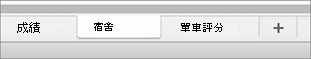 MacOS 上的工作表索引標籤。