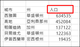 使用標題列的排序資料