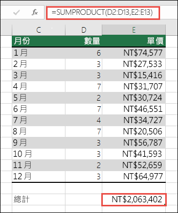 在用來解決 SUMPRODUCT 函數錯誤的資料中，解決該資料的 #VALUE! 錯誤