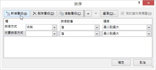 按一下 [新增層級]