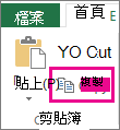 [剪貼簿] 群組中的 [複製] 命令