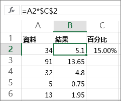 將多個數字乘以百分比